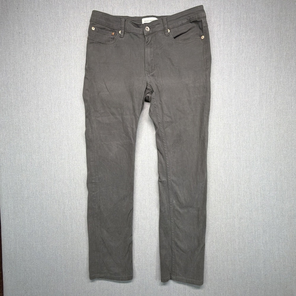 Spier & Mackay Pants Mens 34 Charcoal Gray Slim Chinos 100% Cotton Flat Front